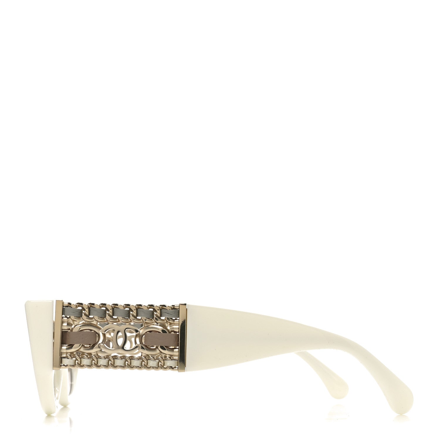 Chanel Acetate Calfskin Chain CC Sunglasses 5536-Q White 3 of 7