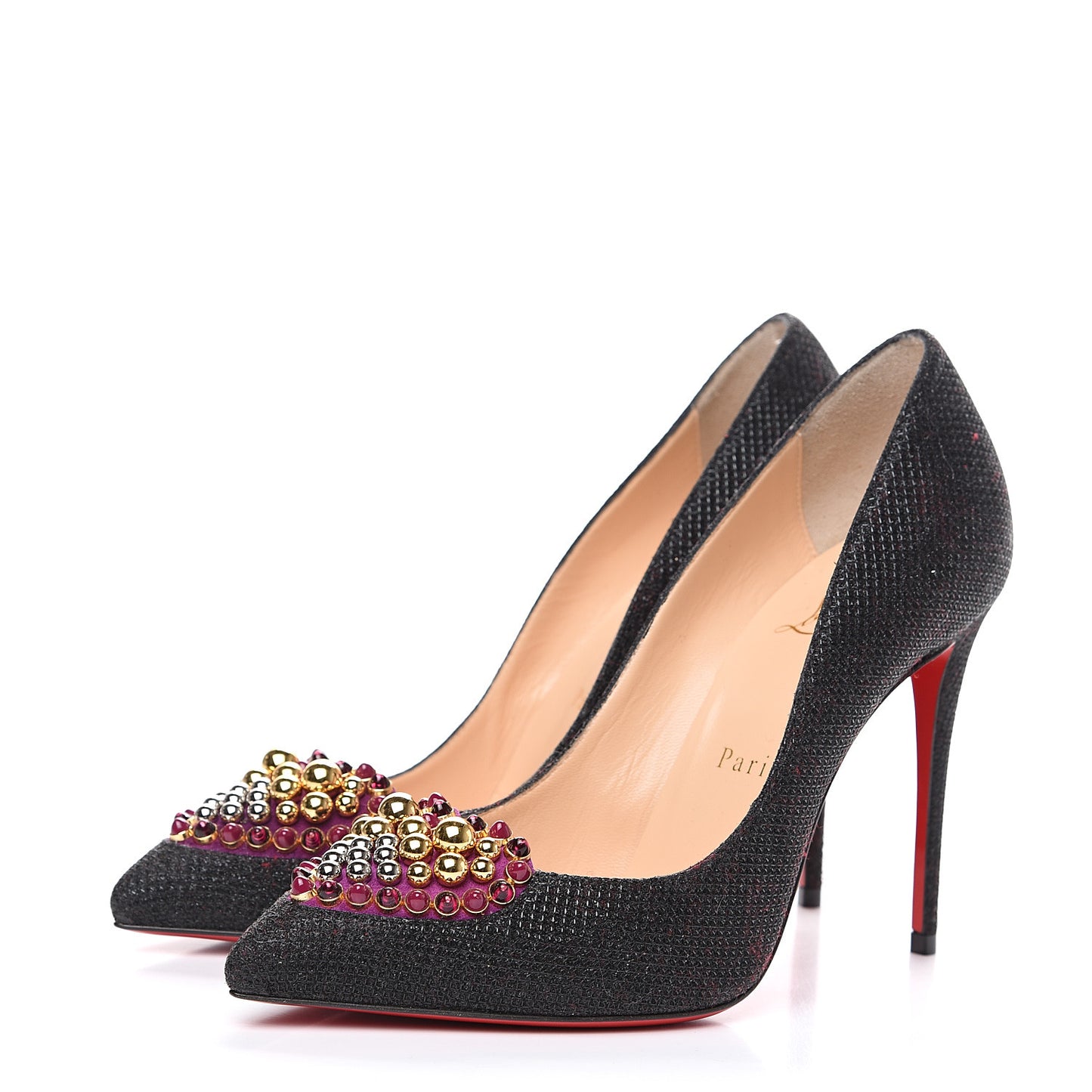 Glitter Tisse Veau Velours Coralta Mia 100 Pumps 36.5 Version Black
