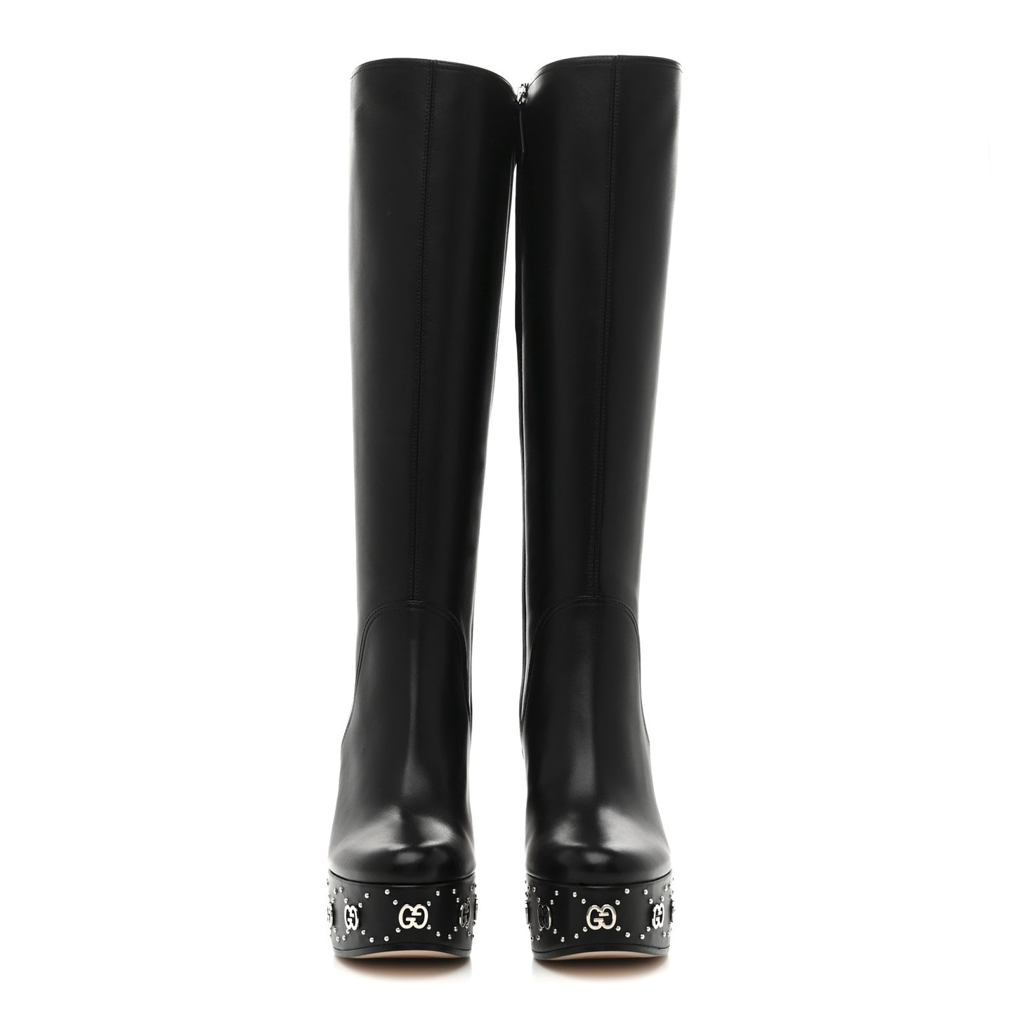 Nappa Charlotte Janaya 110mm Platform Knee Boots 35.5 Black