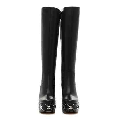Gucci Nappa Charlotte Janaya 110mm Platform Knee Boots 35.5 Black 3 of 11