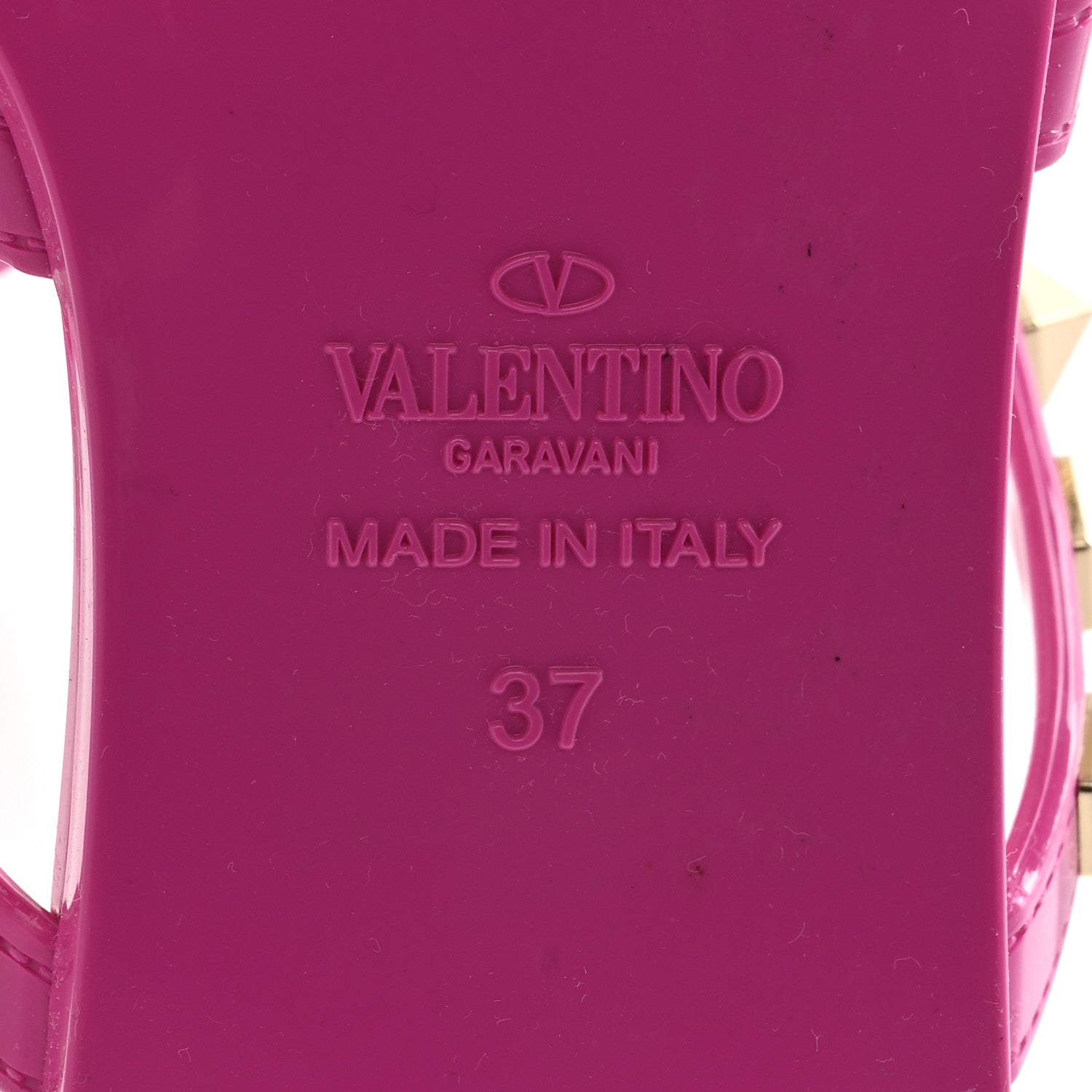 Valentino Garavani PVC Jelly Rockstud Caged Flat Thong Sandals 37 Pink 7 of 7