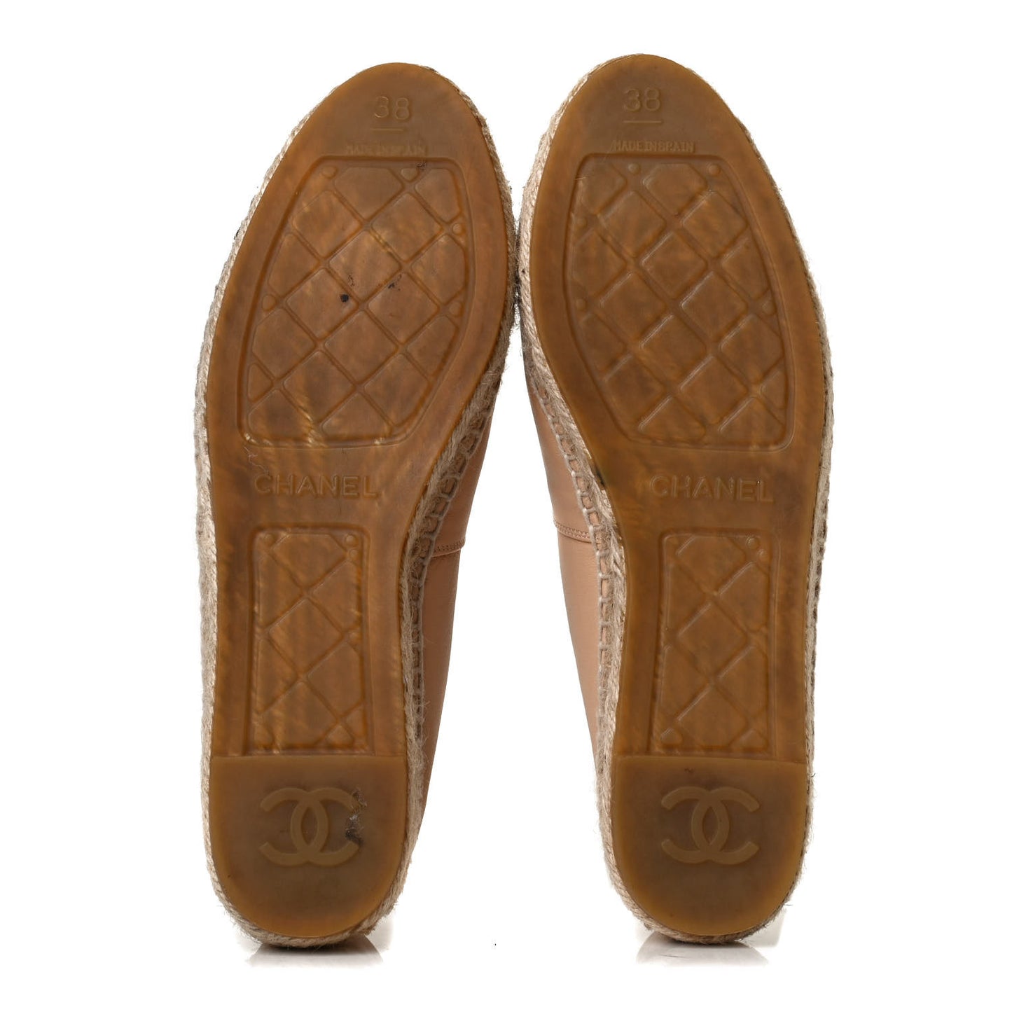 Lambskin CC Espadrilles 38 Beige Black