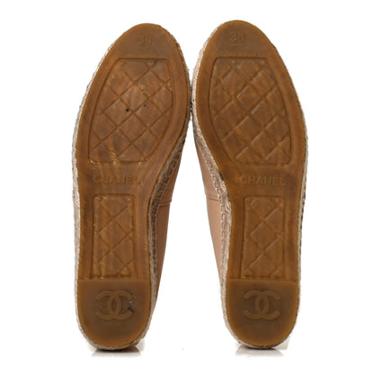 Chanel Lambskin CC Espadrilles 38 Beige Black 7 of 12