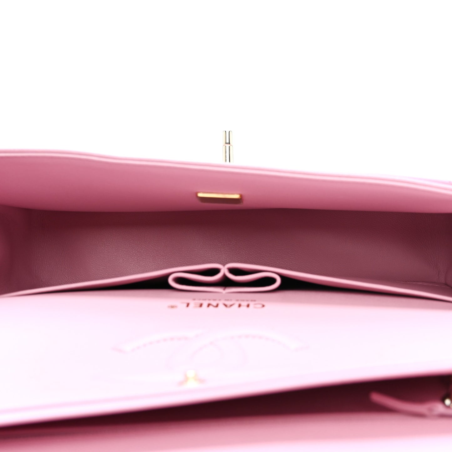 Caviar Quilted Medium Double Flap Pink