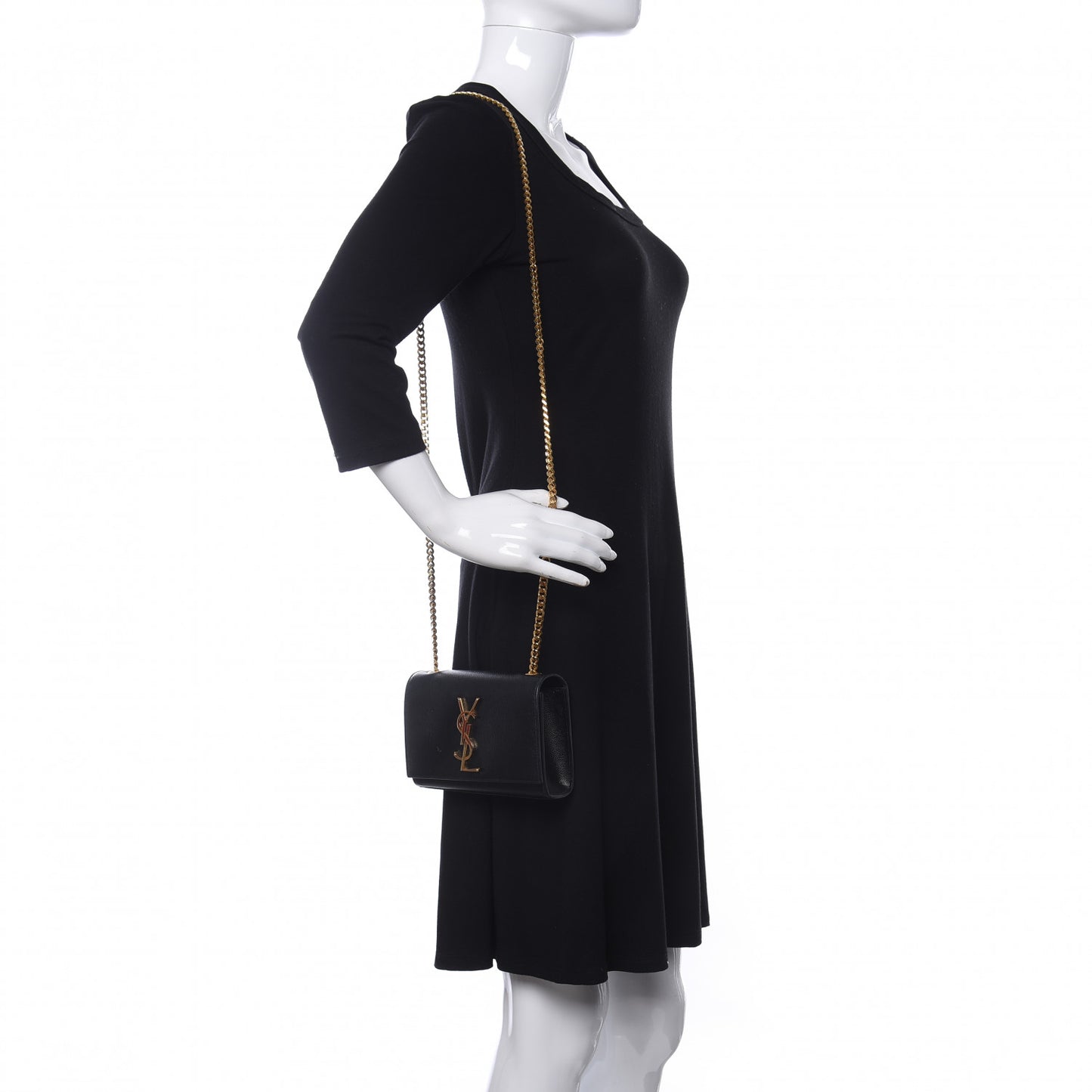 Grain De Poudre Small Monogram Kate Satchel Black