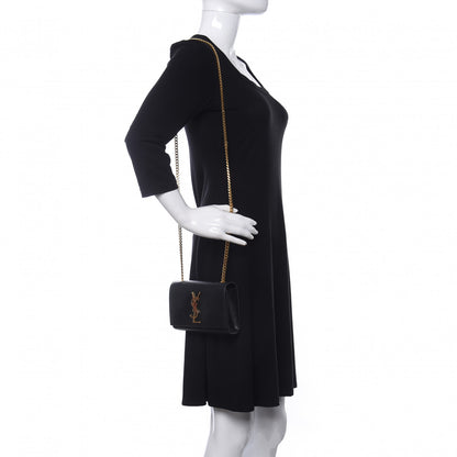 Saint Laurent Grain De Poudre Small Monogram Kate Satchel Black 2 of 10