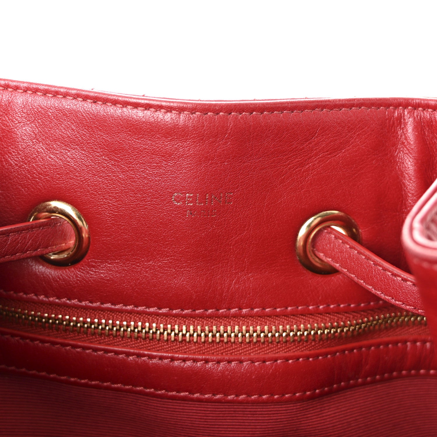 Celine Calfskin Quilted Small C Backpack Red 6 of 9