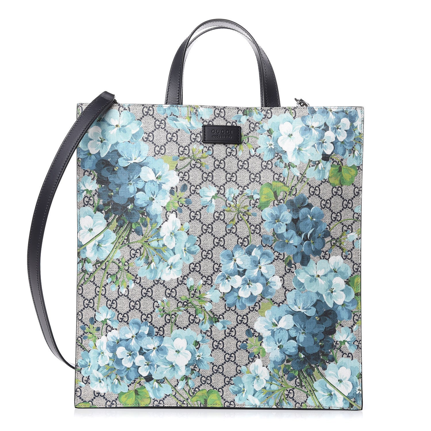 Gucci Soft GG Supreme Monogram Blooms Vertical Tote Blue 1 of 9