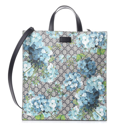Gucci Soft GG Supreme Monogram Blooms Vertical Tote Blue 1 of 9