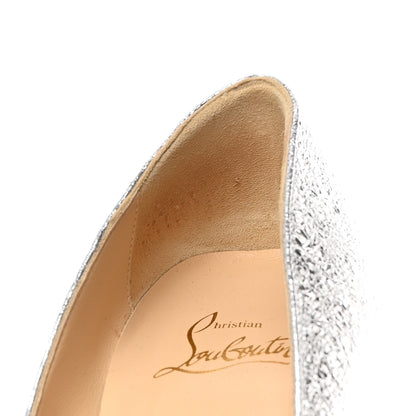 Christian Louboutin Metallic Crinkled Nappa Pigalle Follies 100 Pumps 38.5 Silver 9 of 9