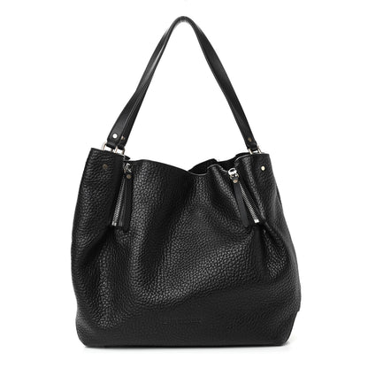 Burberry Grainy Calfskin House Check Medium Maidstone Black 1 of 10