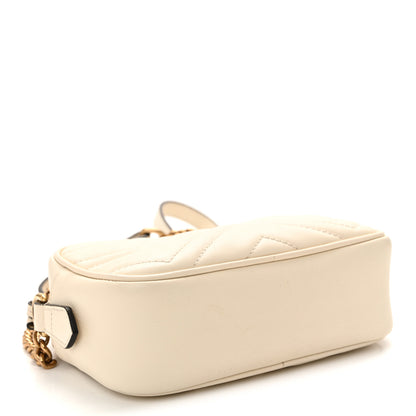 Gucci Calfskin Matelasse Mini GG Marmont Chain Shoulder Bag White 4 of 10