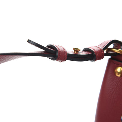 Burberry Smooth Calfskin Small Grommet Embossed Crest Bag Red 14 of 15