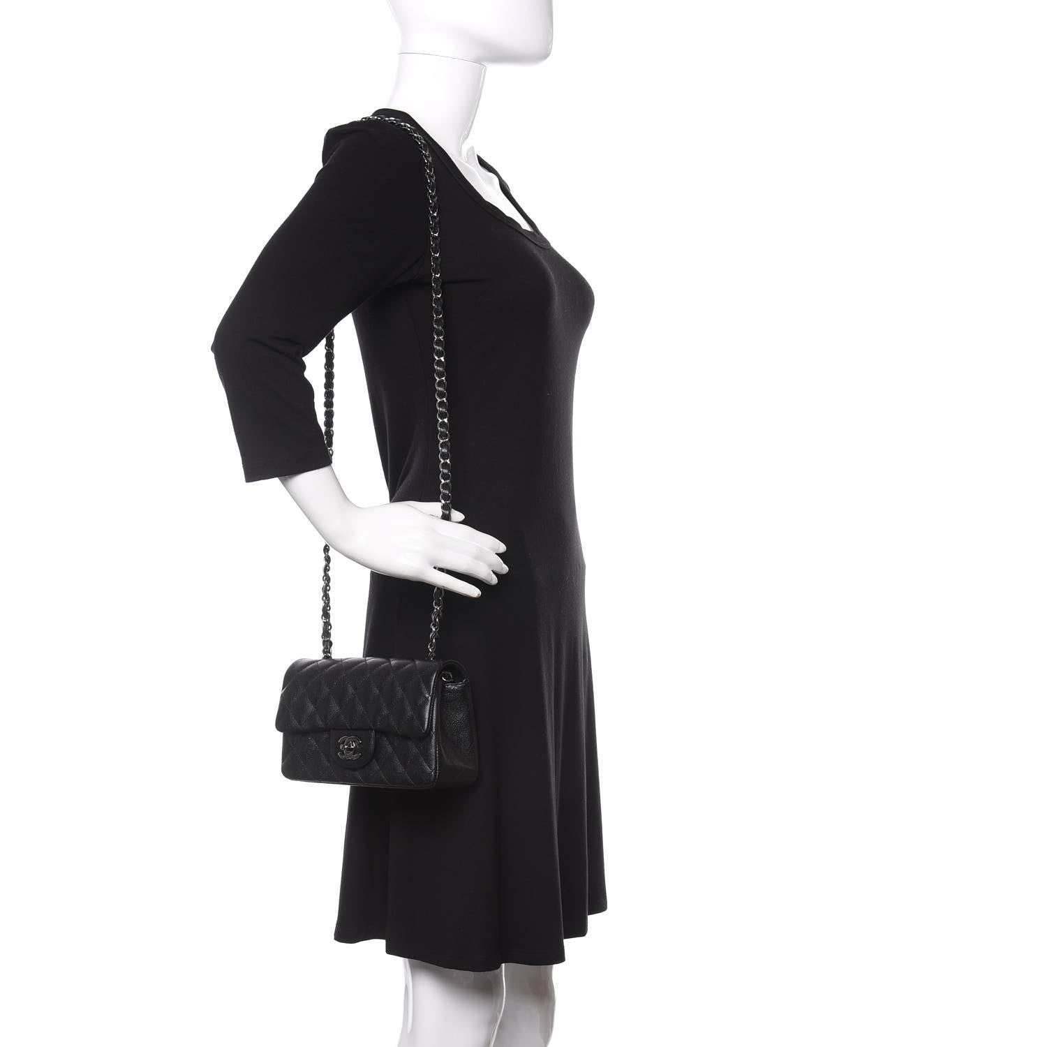 Chanel Iridescent Caviar Quilted Mini Rectangular Flap Black 2 of 11