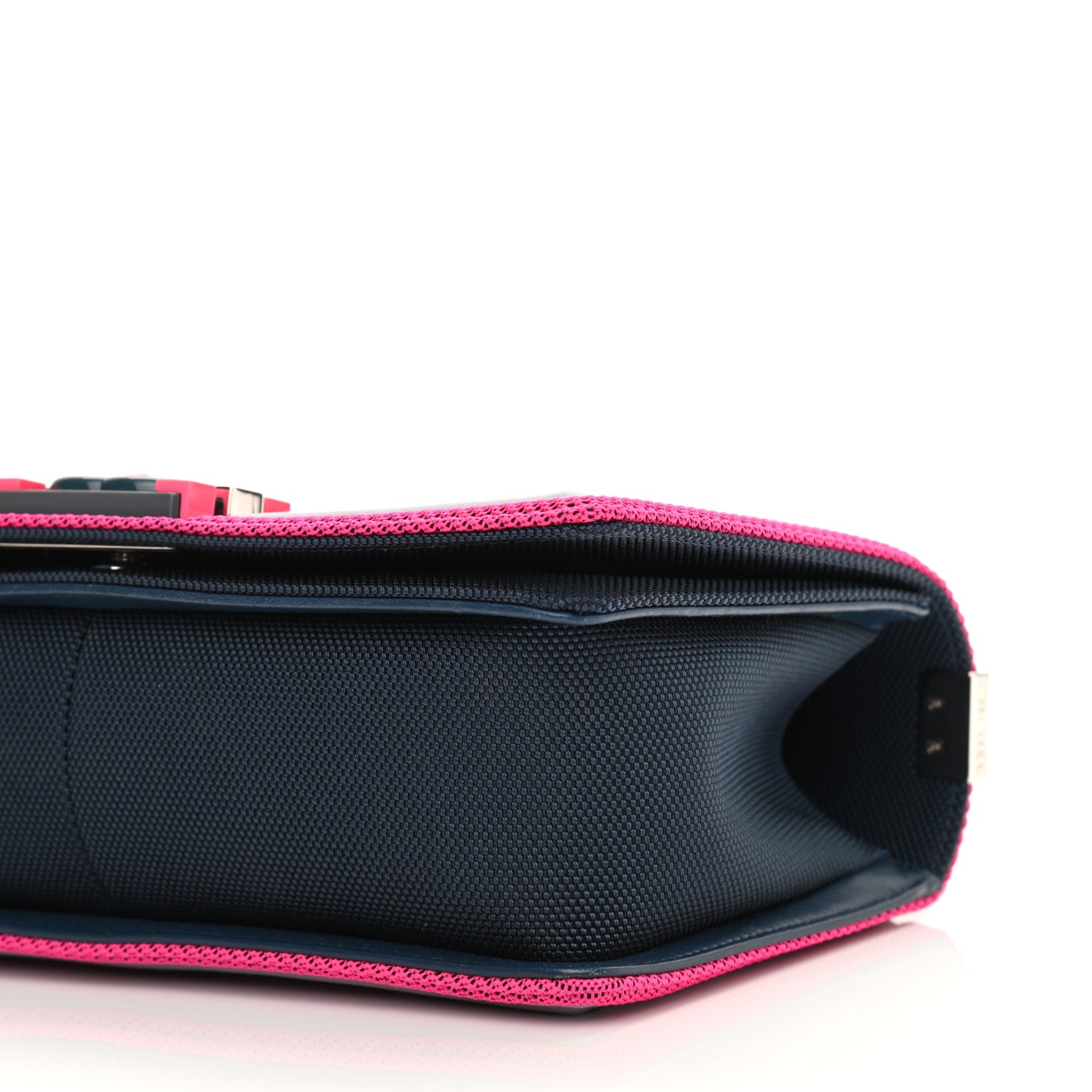 Chanel Canvas Quilted Medium Fluo Boy Flap Dark Navy Fuchsia Grey 10 of 10