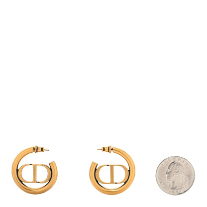 Christian Dior Metal 30 Montaigne Hoop Earrings Aged Gold 2 of 4