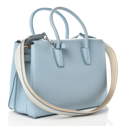 MCM Grained Calfskin Medium Milla Tote Sky Blue 3 of 12