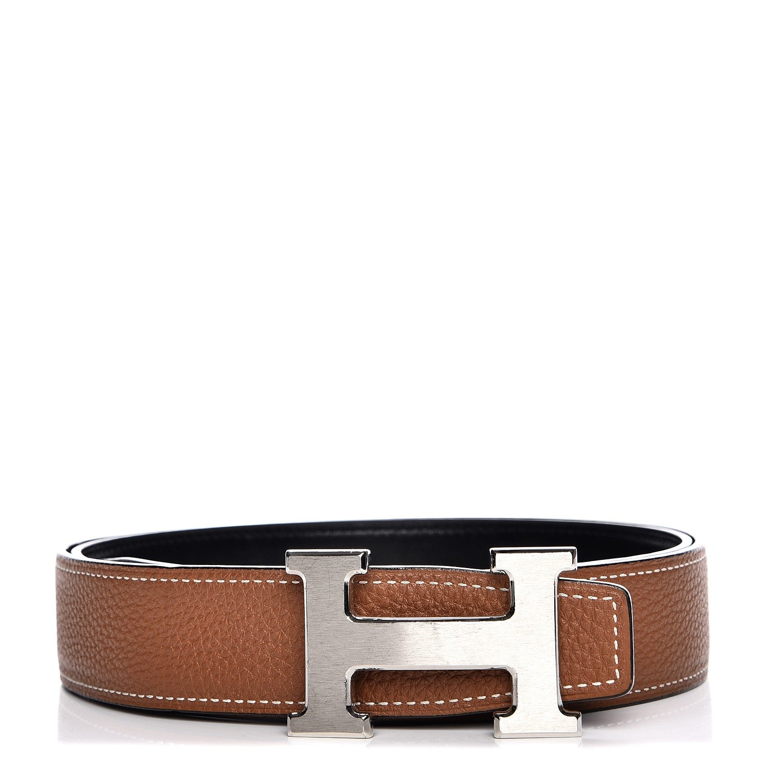 Hermes Togo Box 32mm H Belt 95 Gold Black 1 of 9