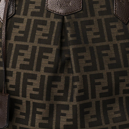 Fendi Zucca Vitello Artic Medium Shopping Tote Tobacco Castagna 7 of 9