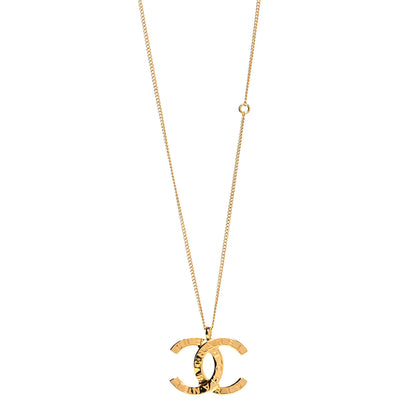 Chanel Metal CC Paris Button Necklace Gold 1 of 5