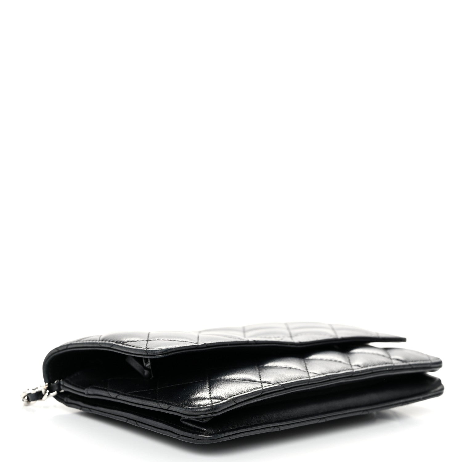 Chanel Lambskin Quilted Wallet On Chain WOC Black 4 of 12
