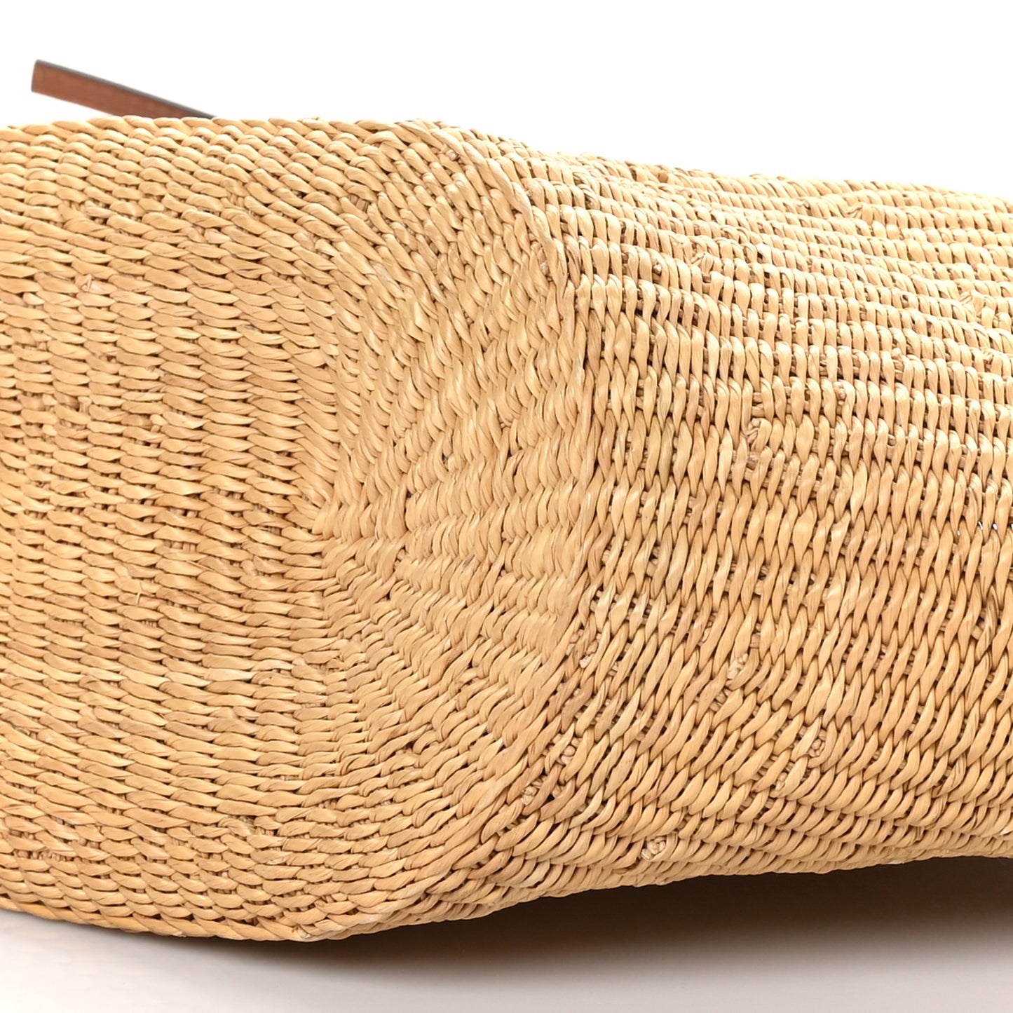 Calfskin Raffia Paulas Ibiza Small Basket Tote Bag Natural Tan