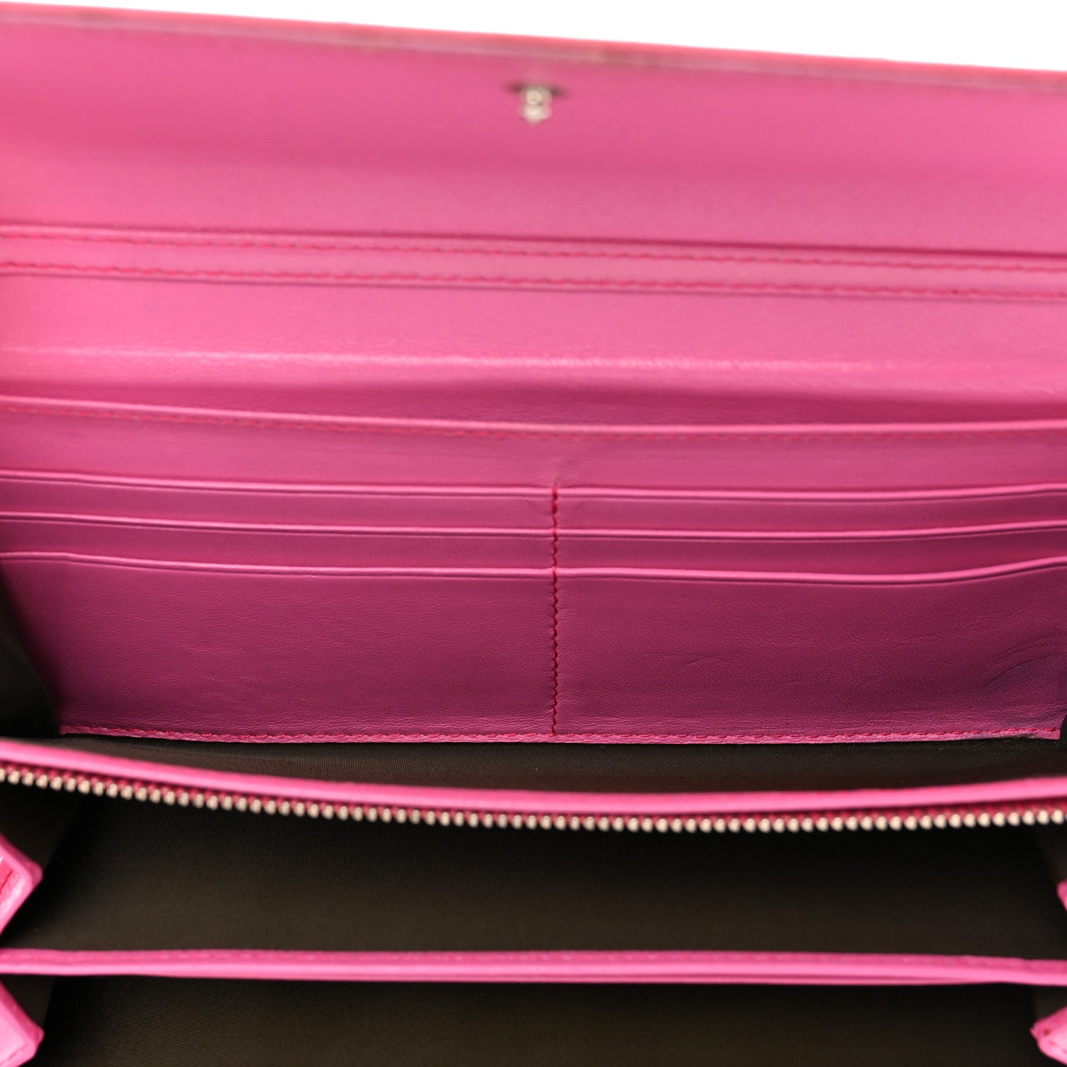 Christian Dior Patent Ultimate Rendez-vous Chain Wallet Fuchsia 6 of 14