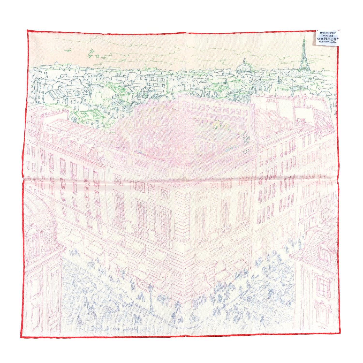 Hermes Silk Un Jardin Sur Le Toit Pocket Square Creme Rogue Multicolor 2 of 5