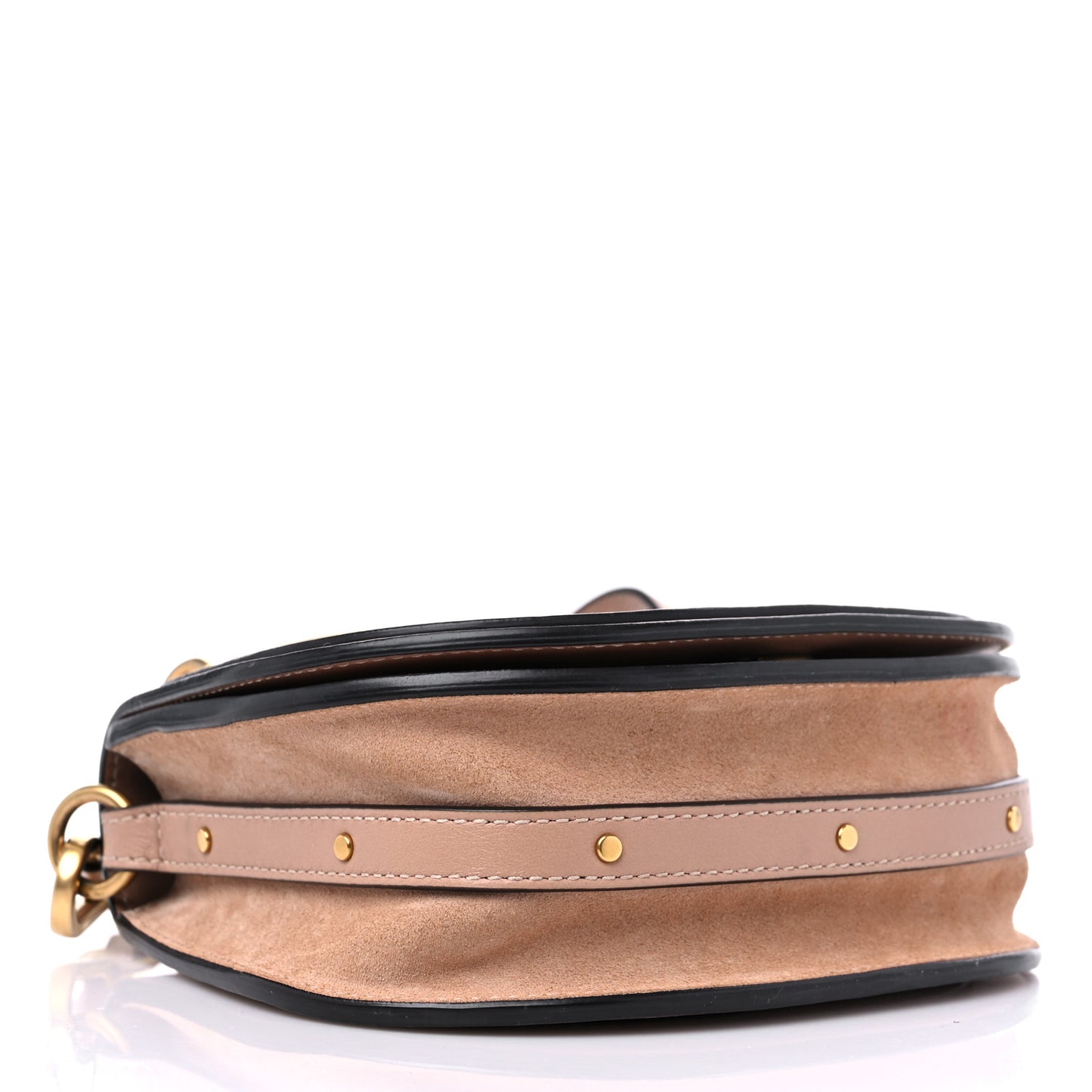 Calfskin Suede Small Nile Bracelet Bag Biscotti Beige