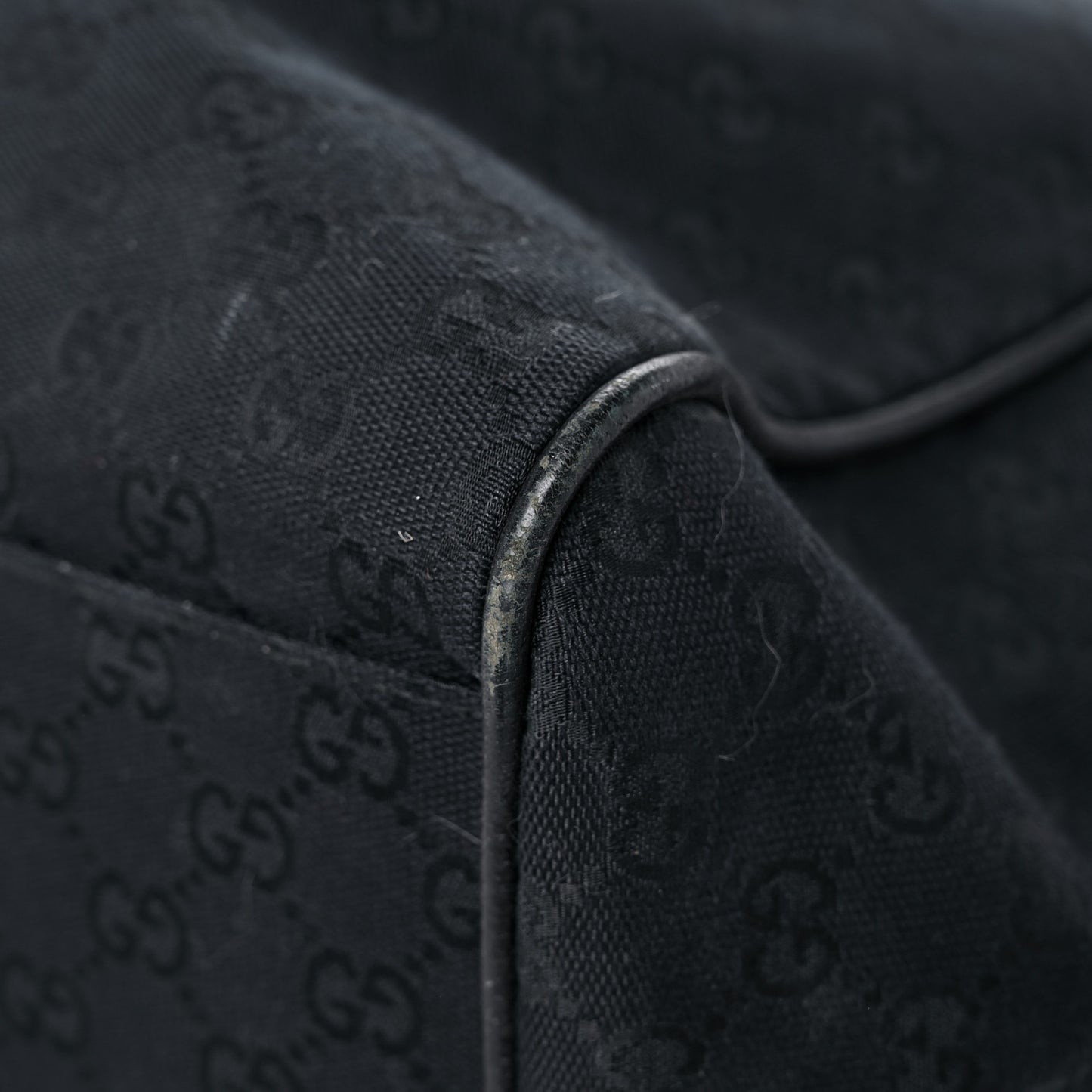 GG Monogram Web Large Collapsible Carry On Duffle Bag Black