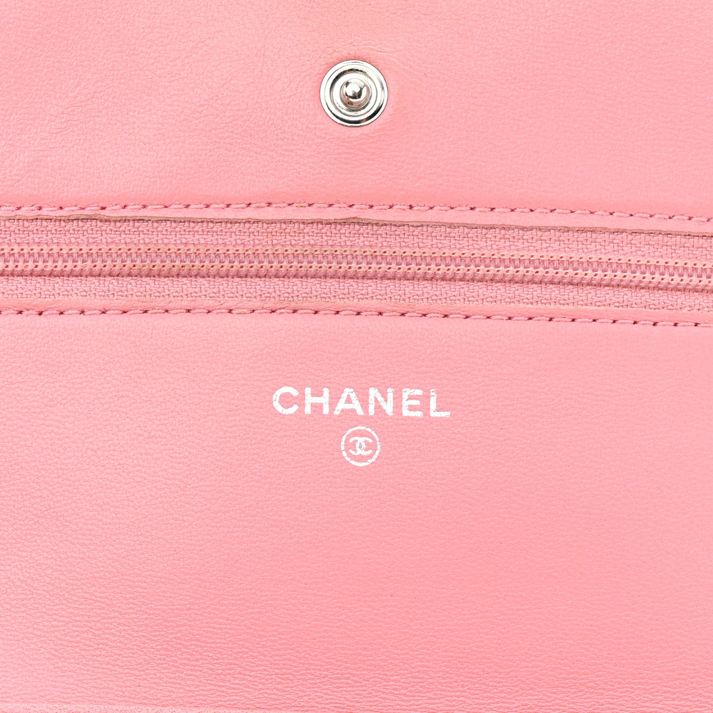 Lambskin Quilted Wallet On Chain WOC Pink