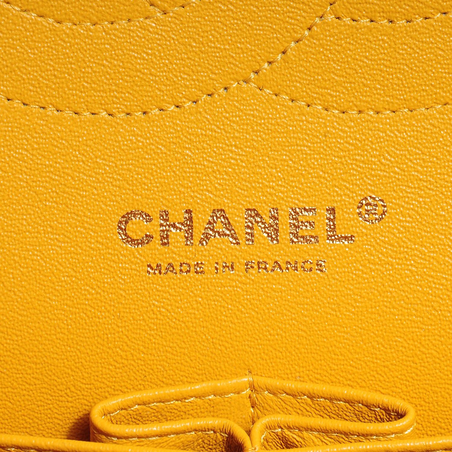 Chanel Lambskin Jumbo Double Flap Yellow 7 of 10