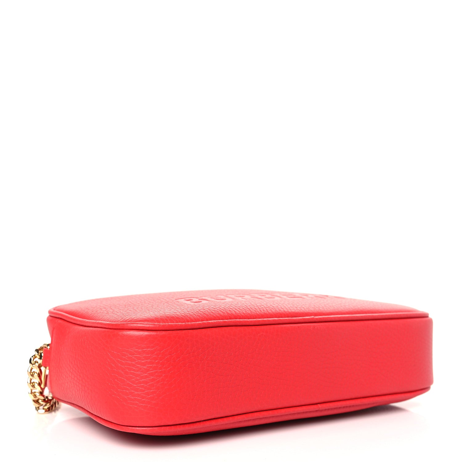 Burberry Calfskin Monogram Embossed Elongated Camera Bag Red 4 of 8