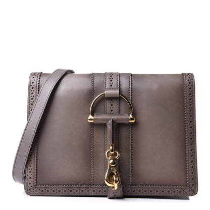 Gucci Calfskin Duilio Brogue Crossbody Bag Grey 1 of 14