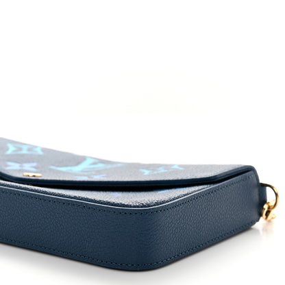 Louis Vuitton Empreinte Monogram Giant Felicie Pochette Chain Wallet Gradient Blue 9 of 9