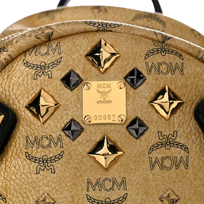 MCM Metallic Visetos Studded Small Dual Stark Backpack Gold 17 of 17