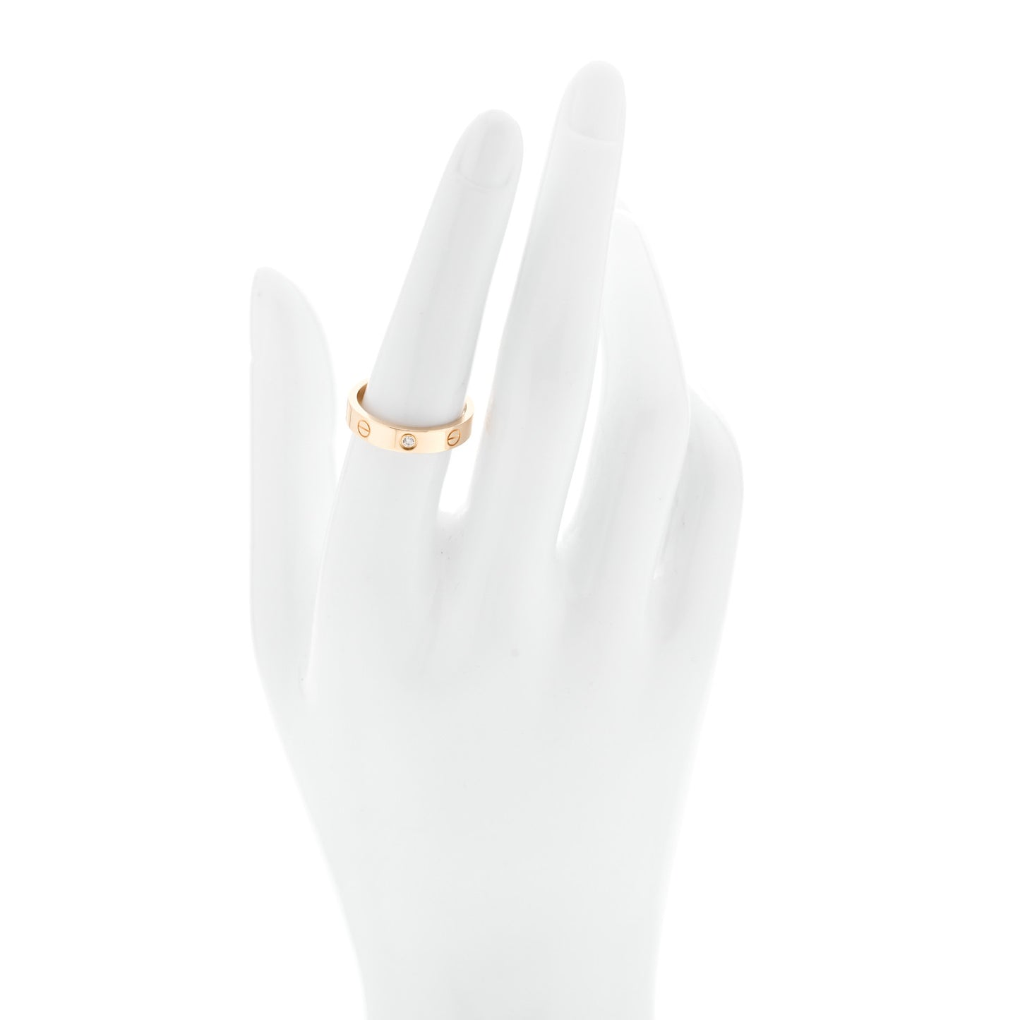 18K Yellow Gold Diamond 4mm LOVE Wedding Band Ring 54 6.75