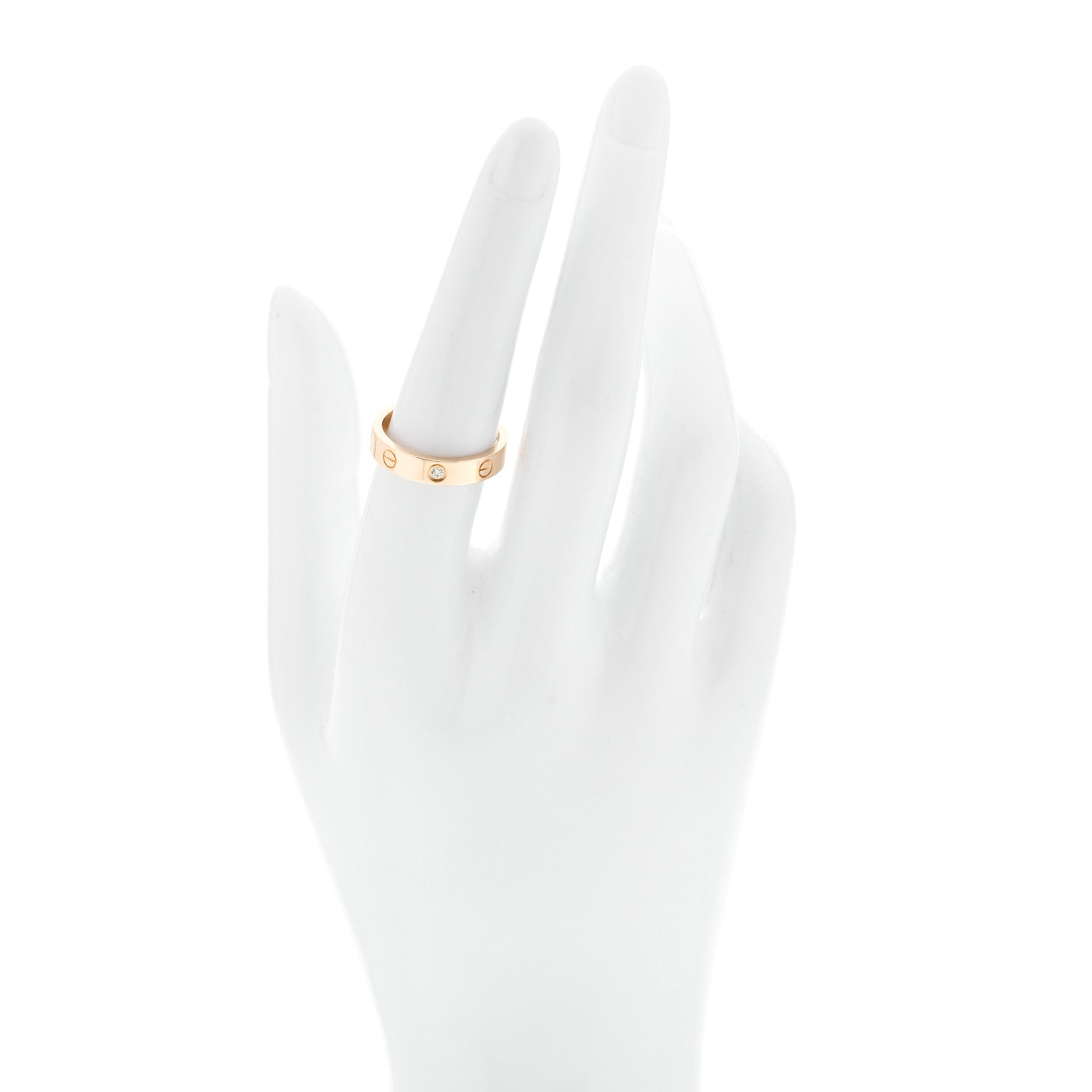 Cartier 18K Yellow Gold Diamond 4mm LOVE Wedding Band Ring 54 6.75 2 of 5