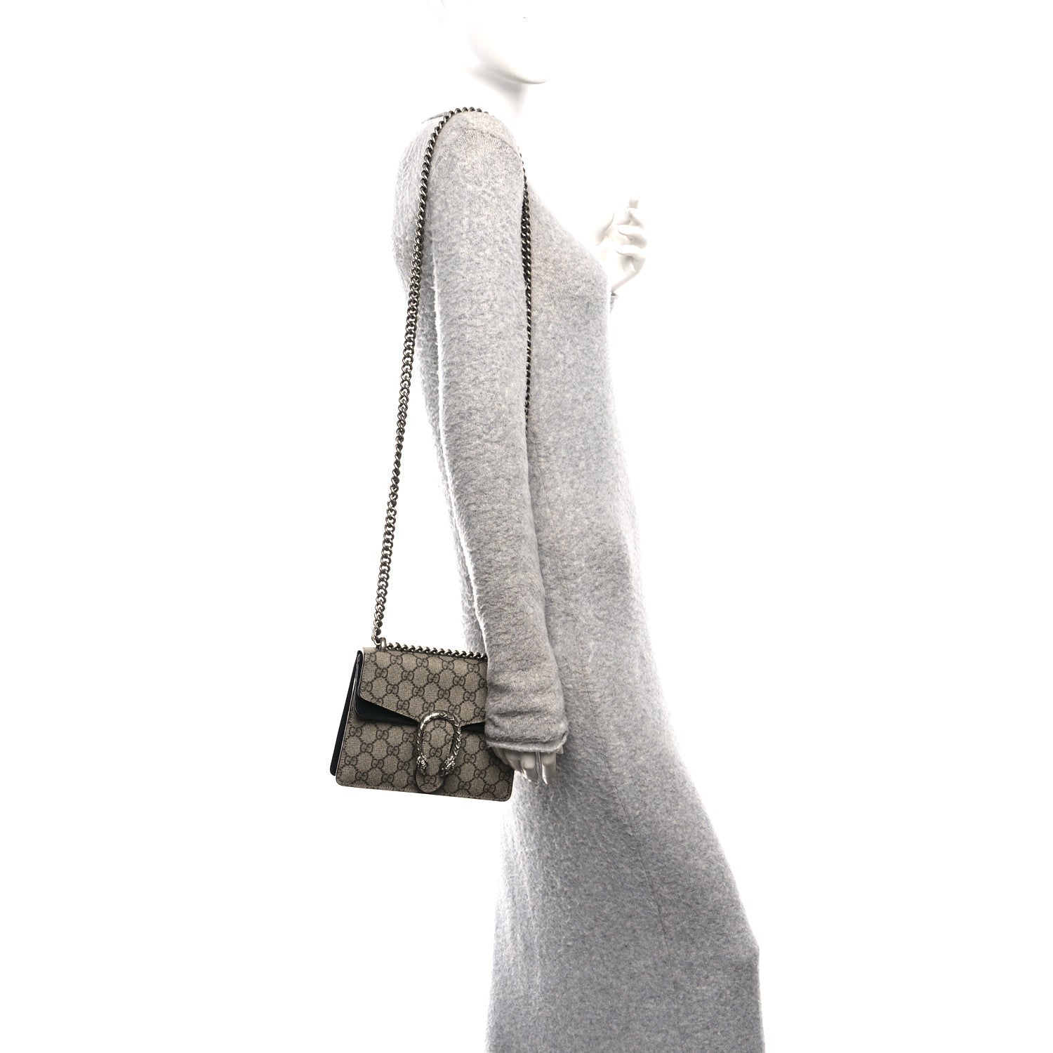 Gucci GG Supreme Monogram Mini Dionysus Shoulder Bag Black 2 of 10