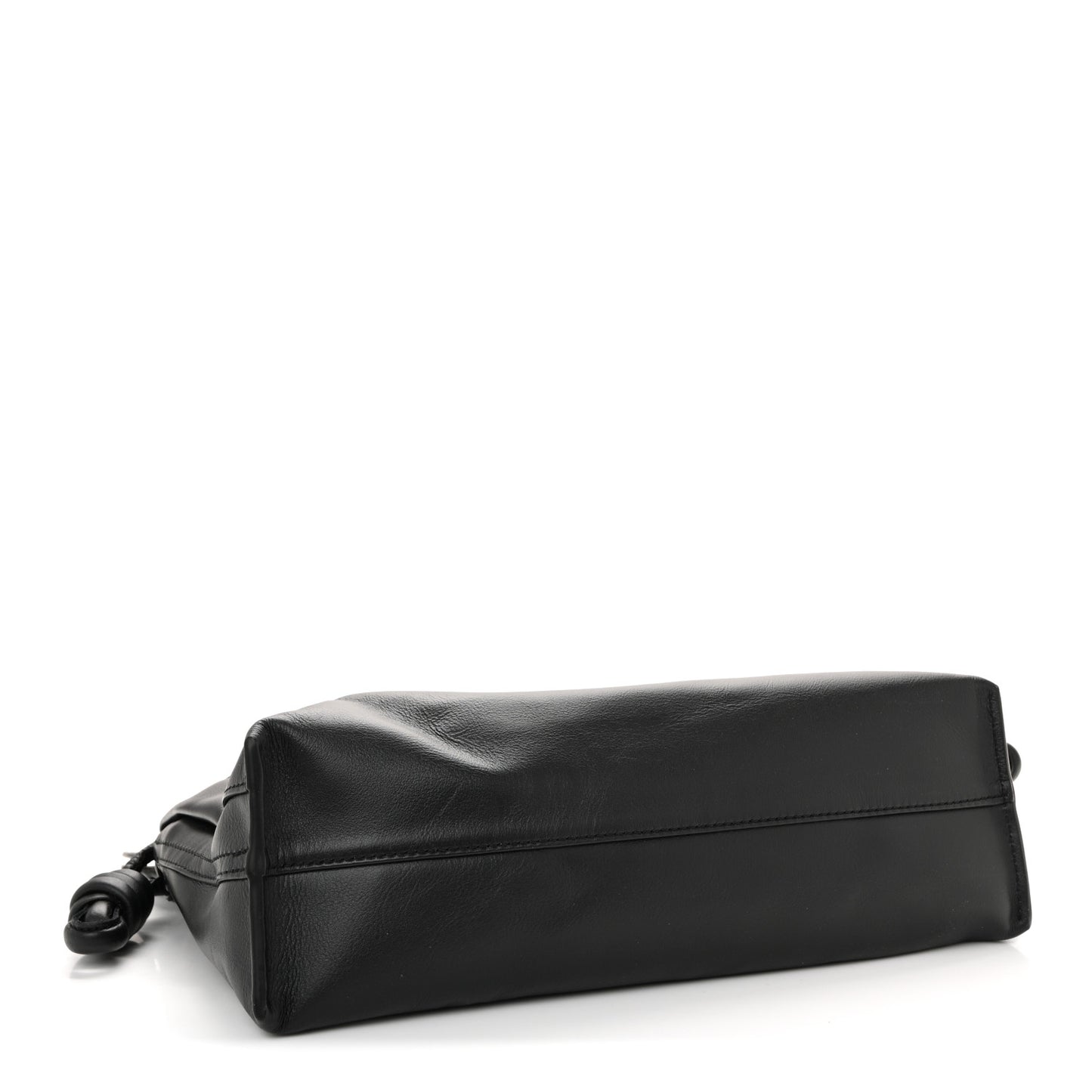 Shiny Calfskin Medium Panta Flamenco Clutch Black