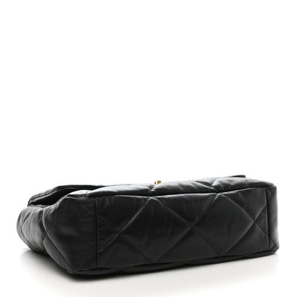 Chanel Goatskin Quilted Maxi Chanel 19 Flap Black 3 of 9