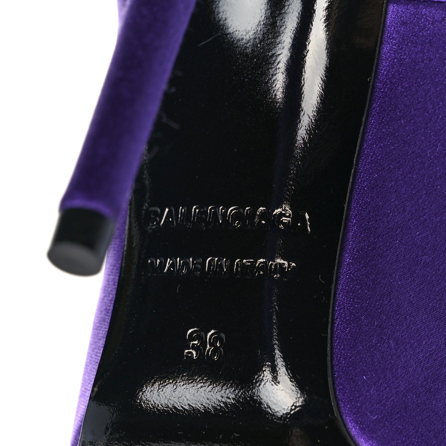 Satin Knife Pointed Pumps 38 Violet