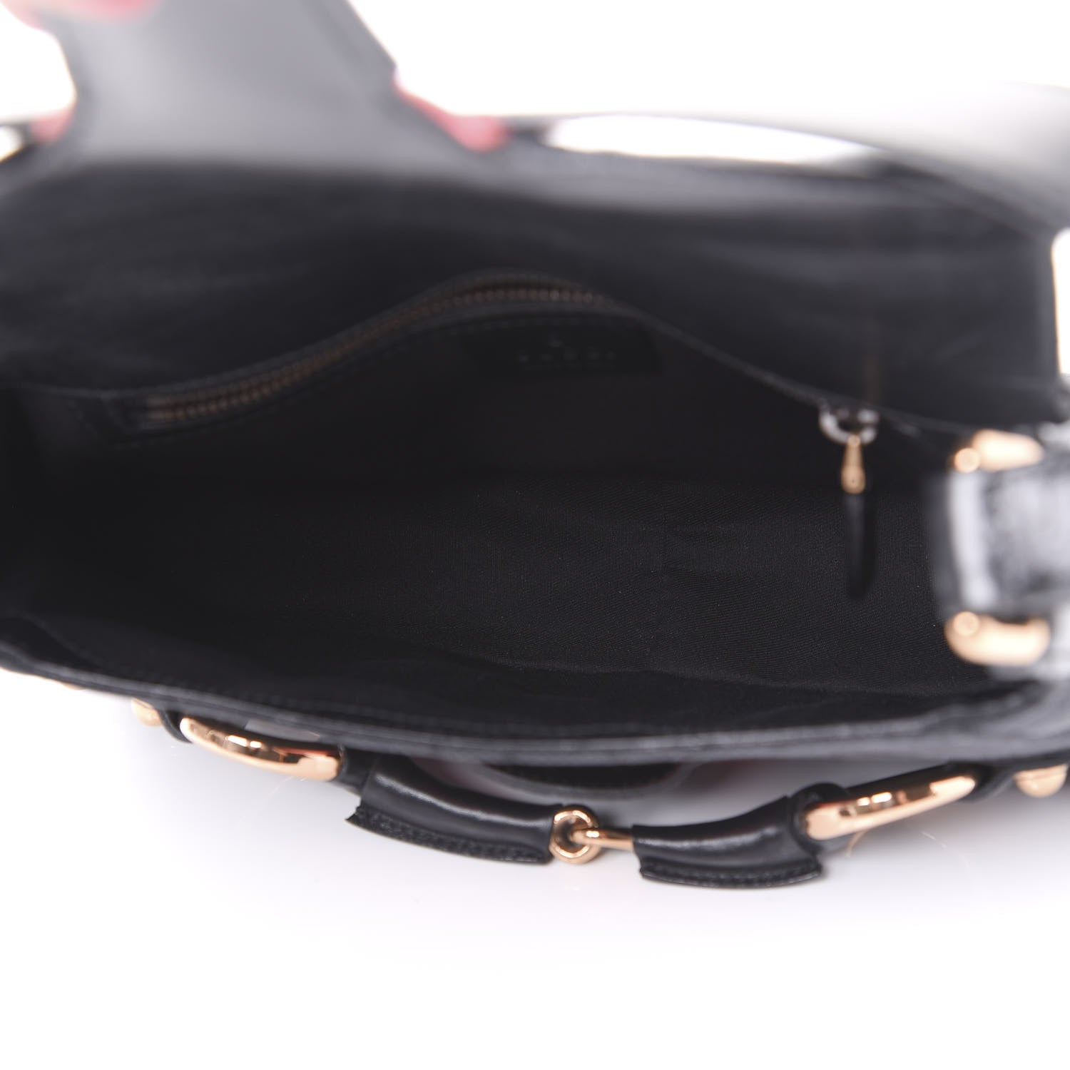 Gucci Monogram Horsebit Web Flap Bag Black Pink 3 of 7
