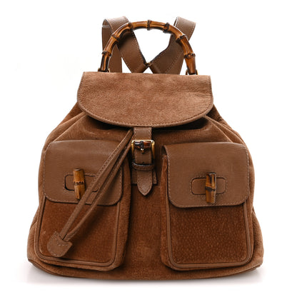 Gucci Suede Bamboo Backpack Beige 1 of 11