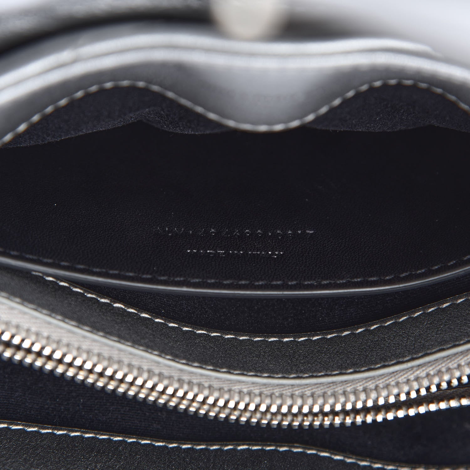 Saint Laurent Metallic Calfskin Y Quilted Monogram Small Loulou Chain Satchel Silver 9 of 10