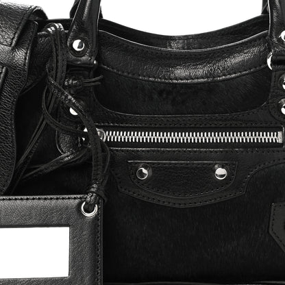 Balenciaga Pony Hair Silver Classic Hardware Mini City Black 9 of 15
