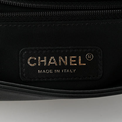 Chanel Calfskin Quilted Graphic Flap Bag Black White 6 of 10