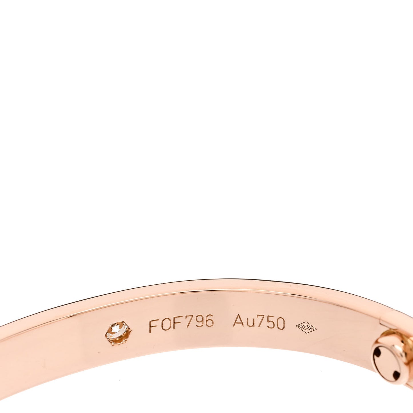 18K Pink Gold 4 Diamond LOVE Bracelet 16