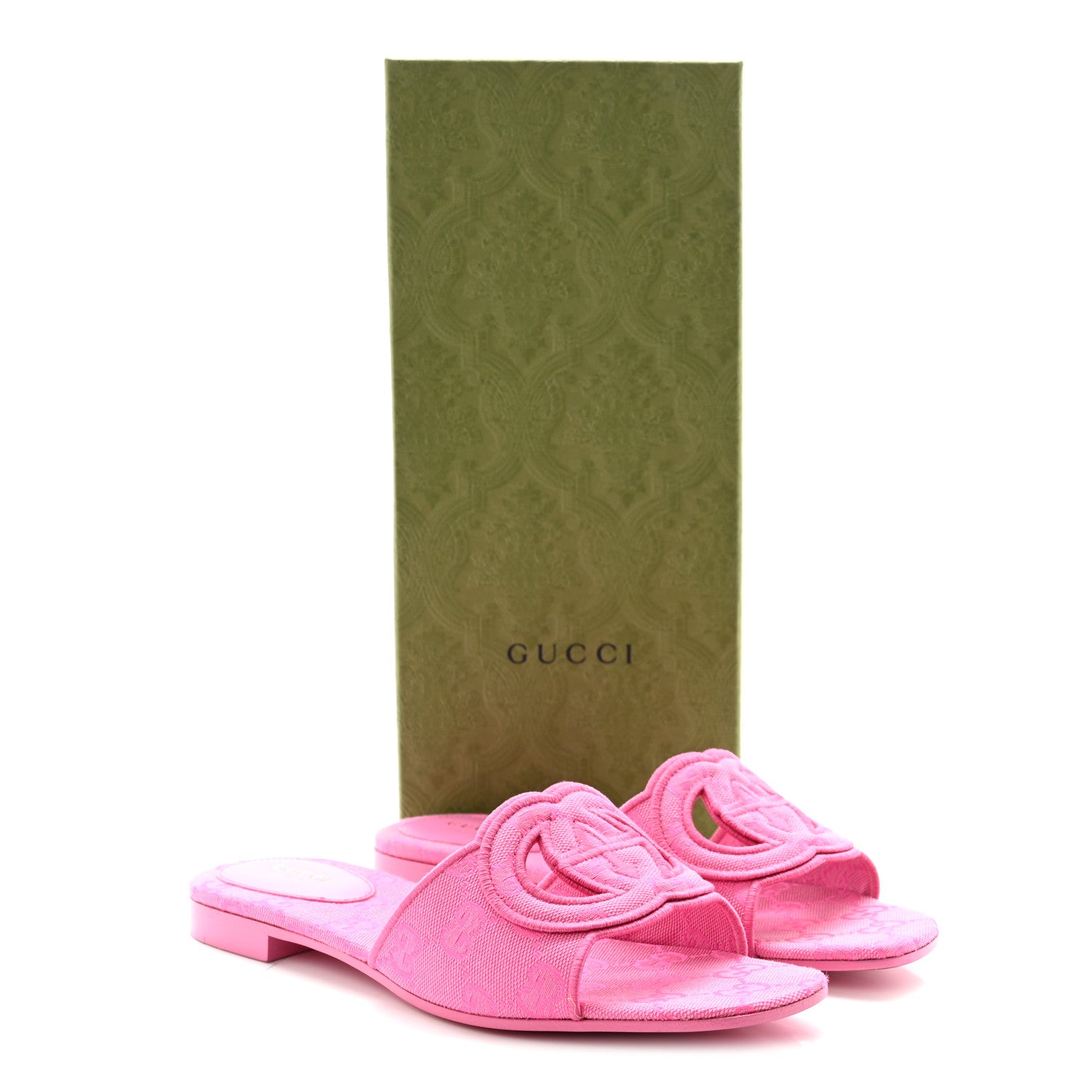 Gucci Canvas Interlocking G Womens Slide Sandals 38 Blossom Rose 9 of 9