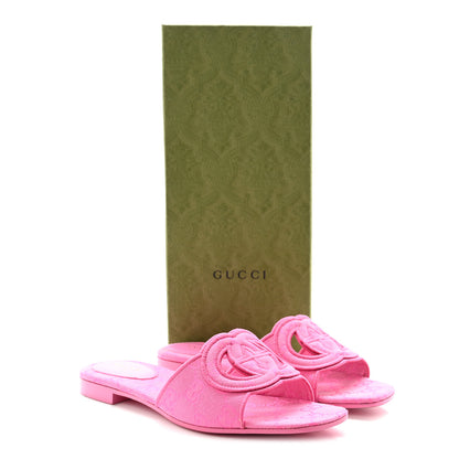 Gucci Canvas Interlocking G Womens Slide Sandals 38 Blossom Rose 9 of 9